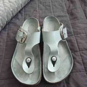 Mint Green Birkenstocks Big Buckle Size 36